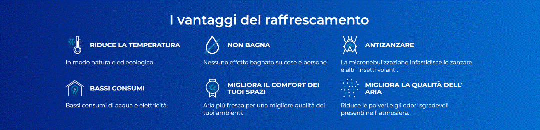 nebulizzazione Vantaggi del raffrescamento